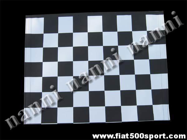 Capote Fiat 500 F / L / R a scacchi bianchi in tela gommata originale Art.0001bia