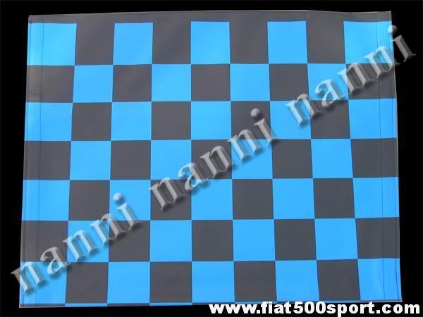 Capote Fiat 500 F / L / R a scacchi blu in tela gommata originale Art.0001blu