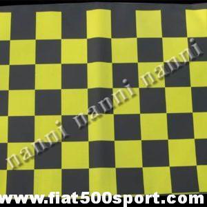 Capote Fiat 500 F / L / R a scacchi gialli in tela gommata originale Art. 0001gia
