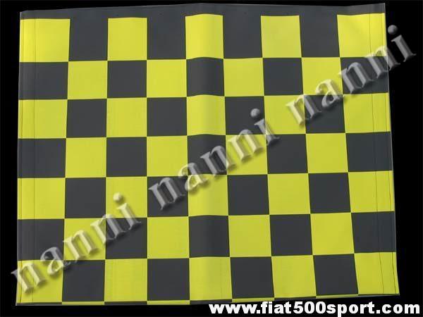 Capote Fiat 500 F / L / R a scacchi gialli in tela gommata originale Art.0001gia