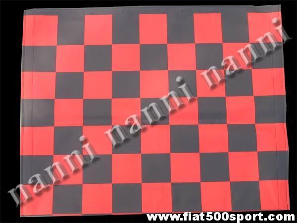 Capote Fiat 500 F / L / R a scacchi rossi in tela gommata originale Art.0001red