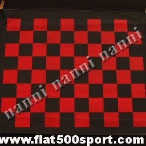 Capote a scacchi rossi (originale Abarth) con lievi imperfezioni d’aspetto nella serigrafia. Art. 0001S