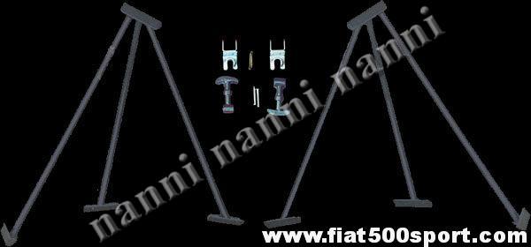 Alzacofano Fiat 500 da competizione con ganci fermacofano. Art.0006