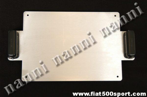 Portatarga da corsa in alluminio con luci per Fiat 500. Art.0048