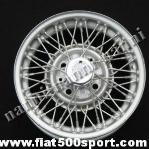 Cerchio ruota Fiat 126 Fiat 600 a raggi Borrani originale nuova anno 1968 attacco 98 mm. diam. 12 pollici largo 4 pollici. Art. 0085