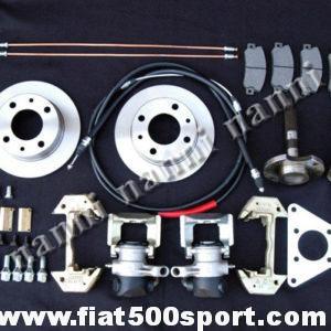 Kit freni a disco posteriori per ruote da 12 o 13 pollici con interasse bulloni da 98 mm. da applicare su Fiat 500. Art. 0187L