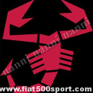 Sticker original Abarth red scorpion 29 cm. high.