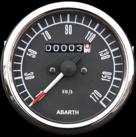 Abarth speedometer assy black complete Ø 80 mm.