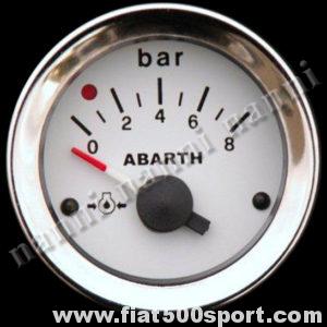 Abarth oil pressure gauge, white.