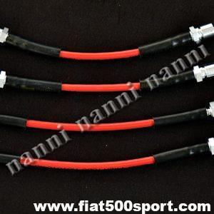 Tubi freno  Fiat 500  Fiat 126 in materiale aeronautico di colore rosso.