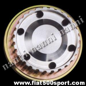 Puleggia motore Fiat 500 Fiat 126 NANNI dentata in ergal con filtro centrifugo.