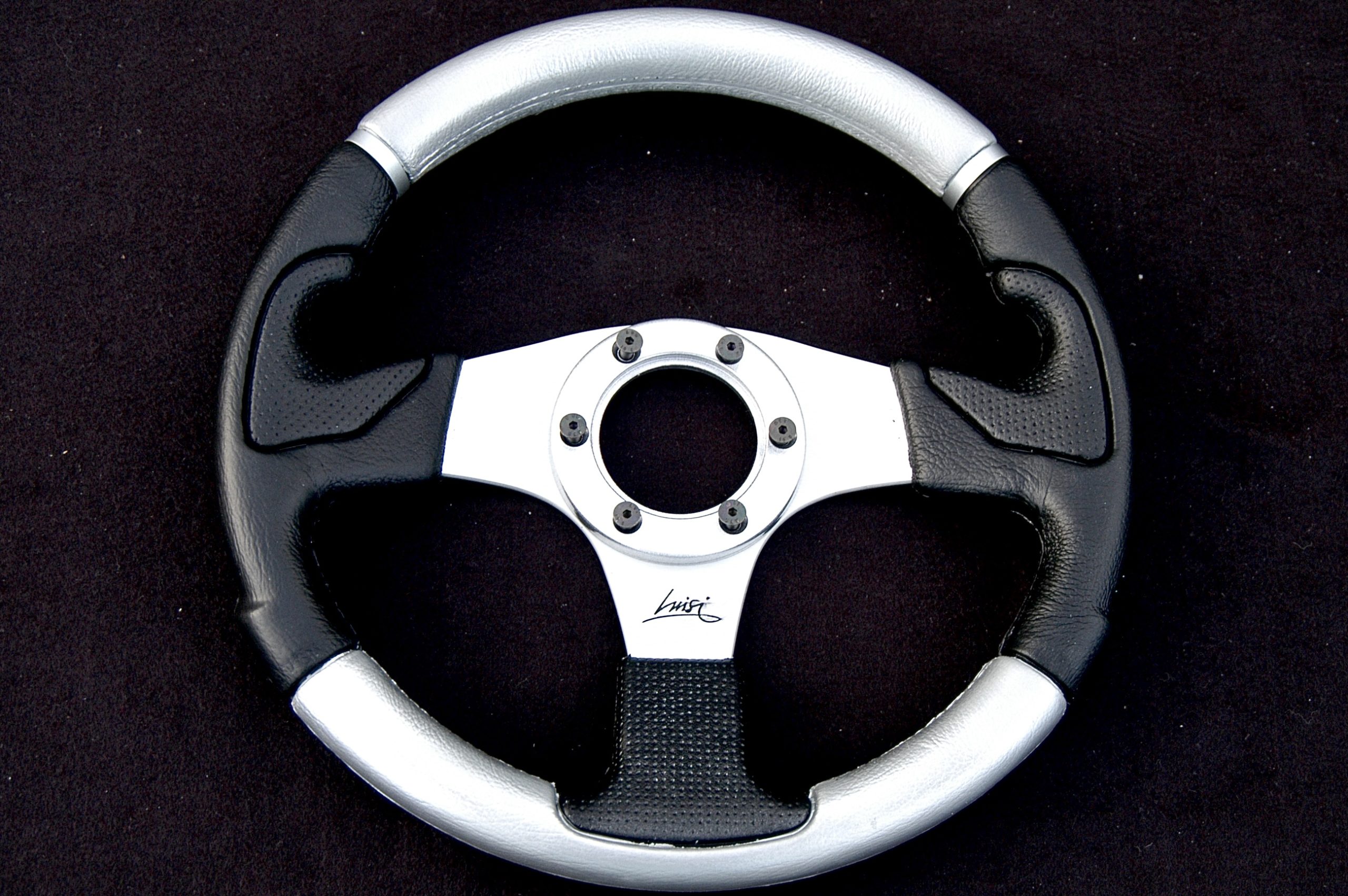 Volante Sportivo In Pelle E Alluminio - Volante Auto Universale 320mm Diametro (Argento) - Foto 4