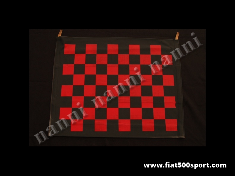 Art. 0001S - Fiat 500 F L R red chess pattern capote. (Chess not perfect). - Fiat 500 F L R red chess pattern capote . (chess not perfect).
