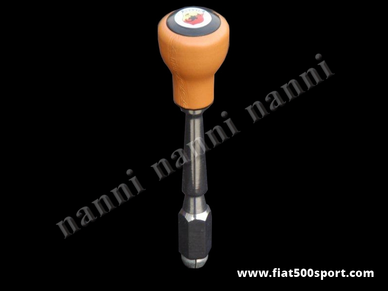 Art. 0041B - Fiat 500 Fiat 126 Abarth speed change lever with ocher color ballgrip. - Fiat 500 Fiat 126 Abarth speed change lever with ocher color ballgrip.
