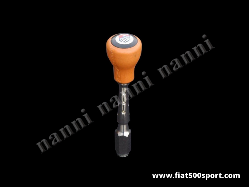 Art. 0042B - Fiat 500 Fiat 126 Giannini speed change lever with ocher color ballgrip. - Fiat 500 Fiat 126 Giannini speed change lever with ocher color ballgrip.
