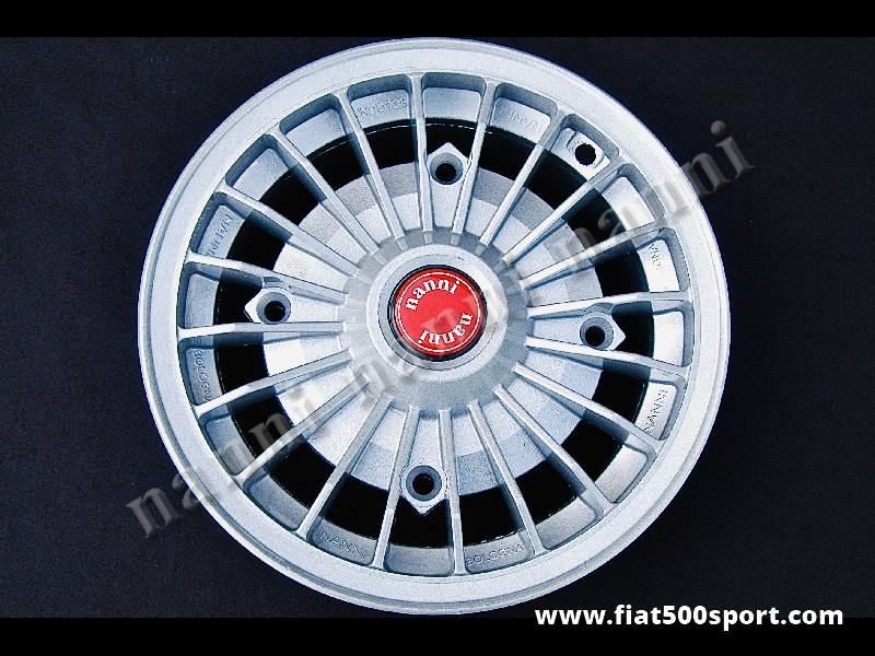 Fiat 500 Fiat 126 first model NANNI light alloy painted wheel 4,5”x12” with  bolts.