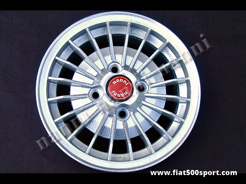 Art. 0082 - Fiat 126 NANNI 12” alloy painted wheel with fixing Fiat, 4,5” in width. - Fiat 126 NANNI 12” alloy painted  wheel with fixing Fiat 4,5” in width. ET 30.
