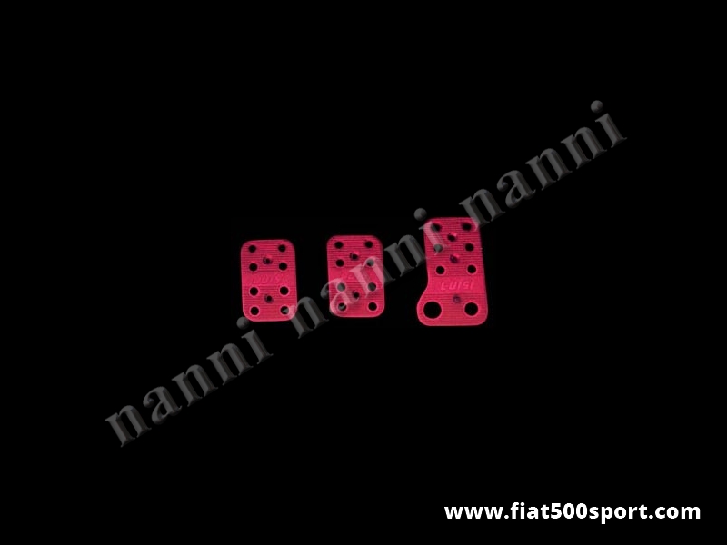 Art. 0086ros - Fiat 500 Fiat 126 aluminium anti-skid redcover pedals. - Fiat 500 Fiat 126 aluminium anti-skid red cover pedals.
