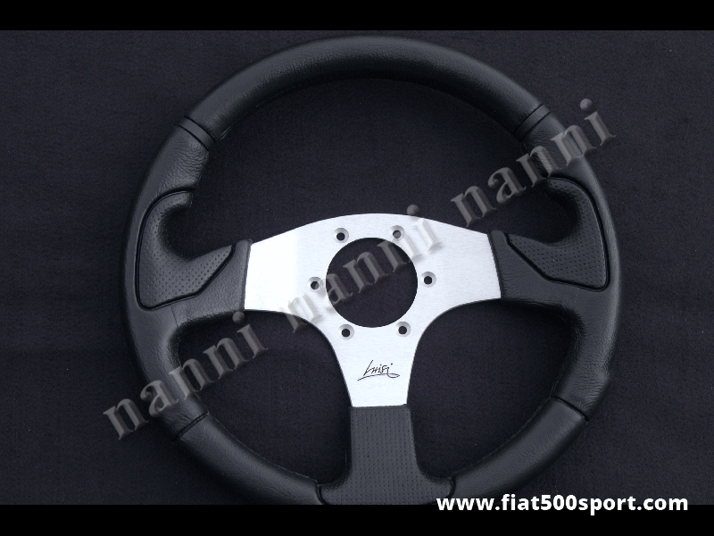 Art. 0101 - Steering wheel black, satined spokes. Diameter  320 mm. - Steering wheel black with satined spokes, ergonomic. Diameter 320 mm.
