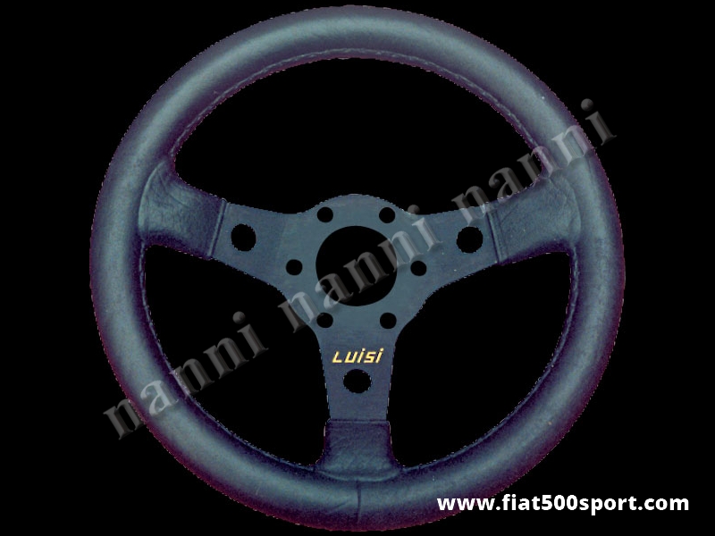 Art. 0102 - Steering wheel leather, black spokes. Diameter 315 mm. - Leather steering wheel, black spokes. Diameter 315 mm.
