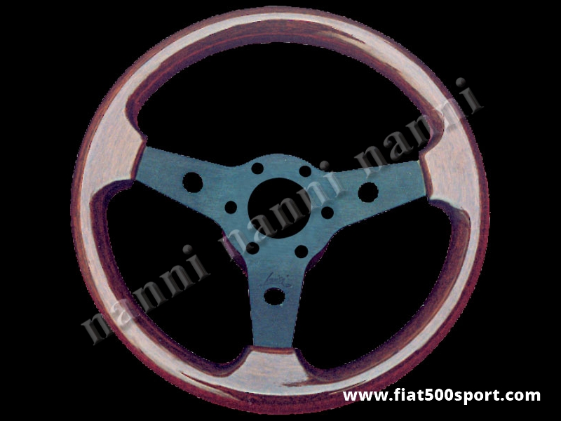 Art. 0106 - Steering wheel mahogany wood, black spokes. Diameter 315 mm. - Steering wheel mahogany wood with black spokes. Diameter 315 mm.
