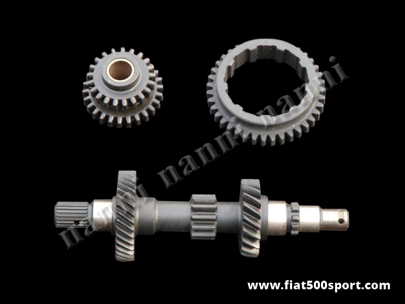 Art. 0120B - Fiat 126 original gears kit. - Fiat 126 original gears kit ( original first gear, reverse  gear and main shaft gearbox ).
