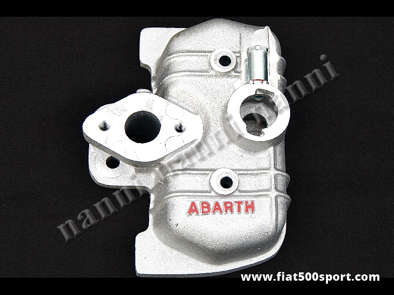 Art. 0139 - Fiat 500 Fiat 126 Abarth light alloy valve cover with inlet manifold for the carburettor Solex 32-34 PBIC. - Fiat 500 Fiat 126 Abarth  light alloy valve cover with inlet manifold for the carburettor Solex 32-34 PBIC and special screws and nuts.
