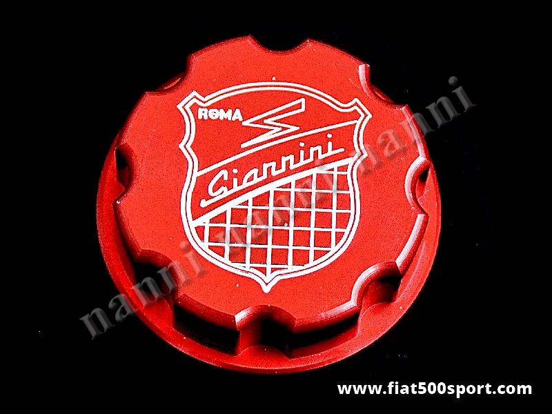 Art. 0141i - Tappo serbatoio benzina Fiat 500 Giannini. - Tappo serbatoio benzina Fiat 500 con stemma Giannini inciso. E’ costruito in alluminio di colore rosso satinato.
 
