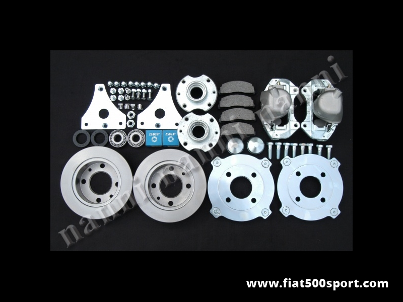 Art. 0180 - Fiat 500 front brake  rotor conversion kit for 12” steel wheels. - Fiat 500 front brake rotor conversion kit for 12” steel wheels. Complete.
