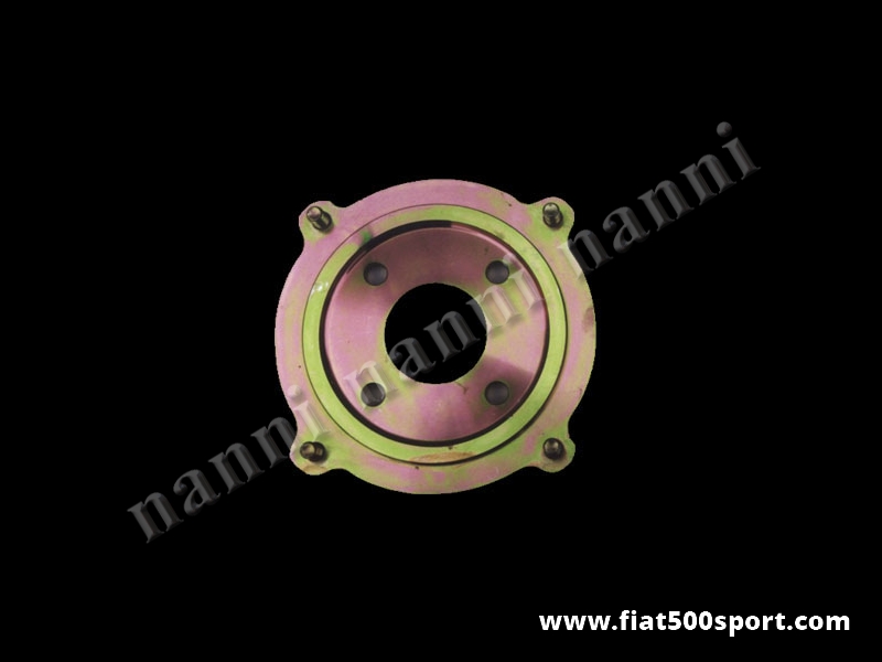 Art. 0190L - Flangia Fiat 500 freno a disco in acciaio ad altissima resistenza per ruota Fiat 500 in lega. - Flangia Fiat 500 freno a disco in acciaio speciale ad altissima resistenza per applicare una ruota Fiat 500 in lega (interasse dei bulloni ruota 190 mm.) su un mozzo 126 personal (interasse dei bulloni ruota 98 mm.)
