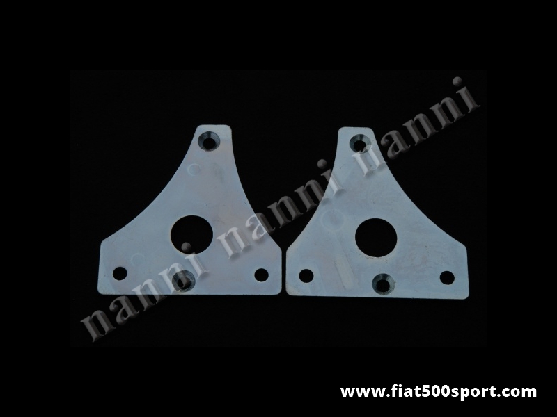 Art. 0191 - Flange Fiat 500 in acciaio per attaccare la pinza Bendix ai perni fusi 500. - Flange Fiat 500 in acciaio (destra e sinistra) per attaccare la nostra pinza Bendix ai perni fusi 500.(2 pezzi).
