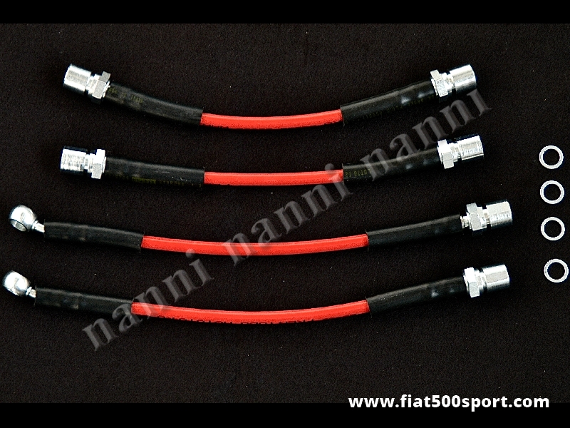 Art. 0193 - Fiat 500 Fiat 126 set of 4 high pressure aeronautical brake pipes. - Fiat 500 Fiat 126 set of 4 high pressure aeronautical brake pipes.
