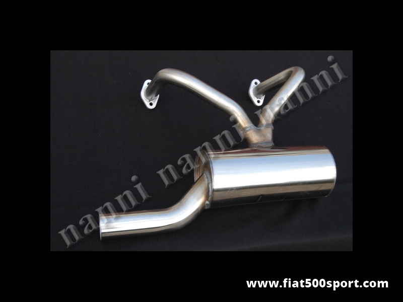 Art. 0223 - Muffler Fiat 500 F L Giannini stainless steel , with single tail pipe Ø 50 mm. - Fiat 500 F L Giannini stainless steel muffler, with single tail pipe Ø 50 mm.
