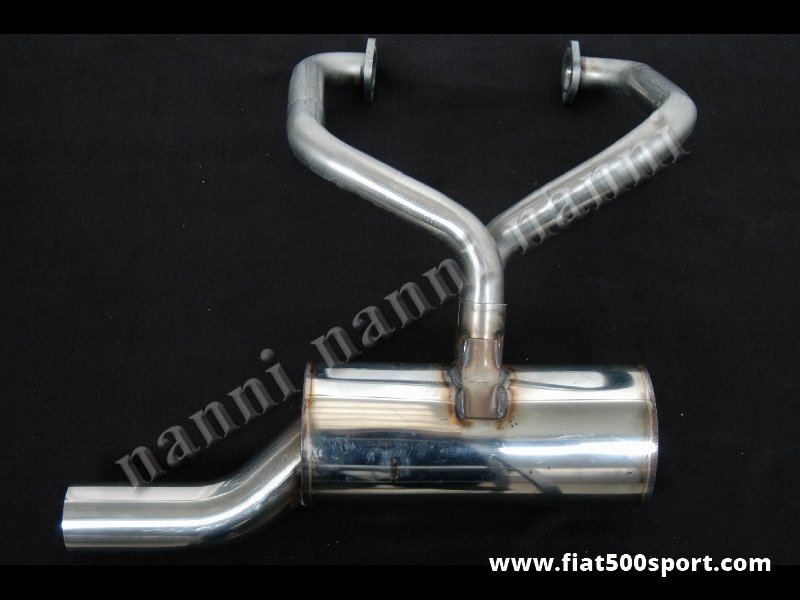 Art. 0237 - Marmitta Fiat 500 F L in acciaio inossidabile lucidato ad alto rendimento con attacco diretto sulla testata e tubo di scarico diametro 60 mm. Si monta con le ns. staffe di supporto art. 0221S (quelle per il motore 126) - Marmitta FIAT 500 F L in acciaio inossidabile lucidato ad alto rendimento con attacco diretto sulla testata e tubo di scarico diametro 60 mm. Si monta con le ns. staffe di supporto art. 0221S (quelle per il motore 126). Il diametro dei tubi è di 35 mm.
Art. 0237 - Marmitta Fiat 500 F L in acciaio inossidabile lucidato ad alto rendimento con attacco diretto sulla testata e tubo di scarico diametro 60 mm. Si monta con le ns. staffe di supporto art. 0221S (quelle per il motore 126) - Marmitta FIAT 500 F L in acciaio inossidabile lucidato ad alto rendimento con attacco diretto sulla testata e tubo di scarico diametro 60 mm. Si monta con le ns. staffe di supporto art. 0221S (quelle per il motore 126). Il diametro dei tubi è di 35 mm.