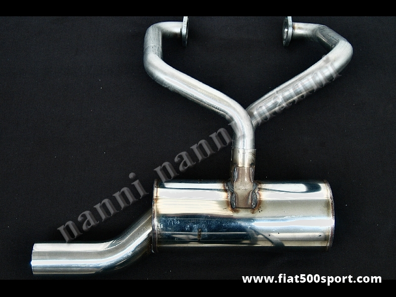 Art. 0238 - Muffler Fiat 500 R Fiat 126 high efficiency stainless steel with head direct connection. - Fiat 500 R Fiat 126 high efficiency stainless steel muffler with head direct connection.
