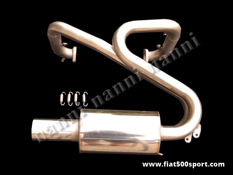 Art. 0242 - NANNI Fiat 500/126 only for racing muffler. - NANNI Fiat 500/126 only for racing muffler; 4 spring to neutralize vibrations. Be mounted with Fiat 126 brackets. Must make a 
bow to the rear calender.
