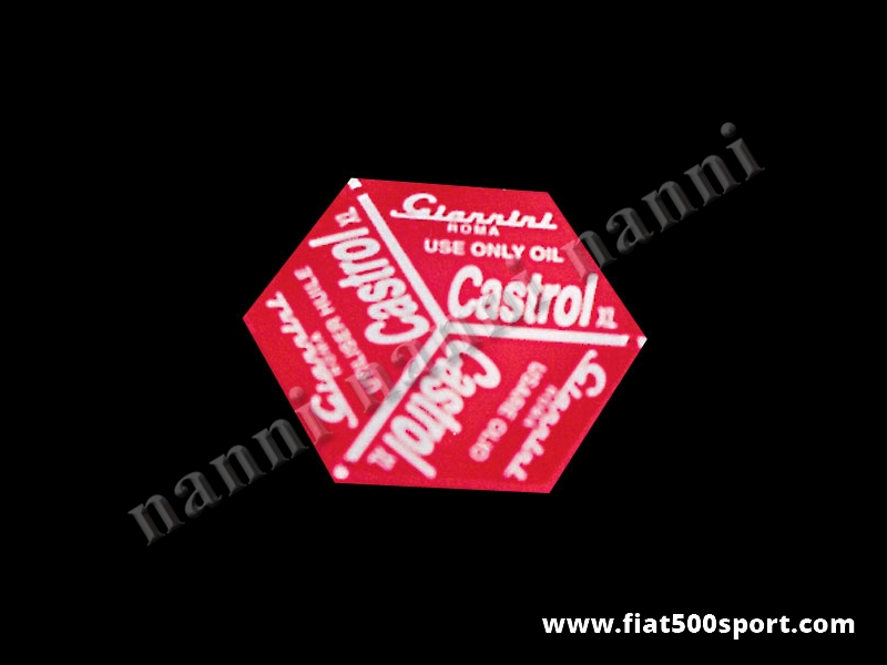 Art. 0269 - Giannini plate for valve cover cap Fiat 500 D. - Giannini plate for valve cover cap Fiat 500 D.
