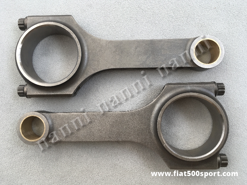 Art. 0293A - Conrods H beam Fiat 500 Fiat 126 length 130 mm. -  Conrods H beam Fiat 500 Fiat 126 steel length 130 mm. with ARP bolts. (Complete set).
