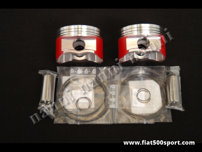 Art. 0295 - Pistoni  Fiat 500 Fiat 126 stampati diam. 73,5 mm. per cilindrata 595 cc. con altezza di compressione 28 mm. 38 mm. e 40 mm. - Pistoni Fiat 500 Fiat 126 stampati diametro 73,5 mm. di altissima qualita’. Sono adatti alle competizioni più esasperate. Sono disponibili con le seguenti altezze di compressione 28 mm. 38 mm. e 40 mm. Specificare nelle note quale altezza di compressione si desidera.
