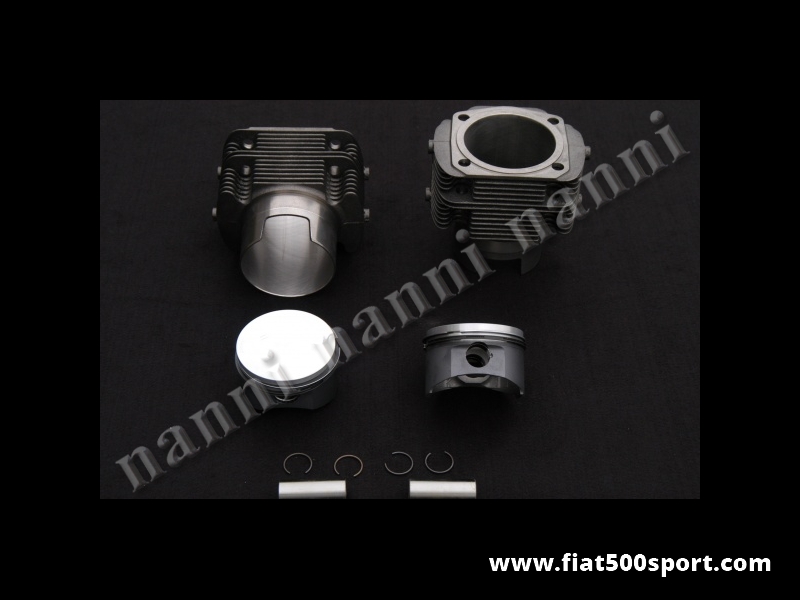 Art. 0325 - Piston-liner kit forged Fiat 500 Fiat 126  695 cc. Ø 79,5 mm for up-grading the engine. (NANNI cylinders height 80 mm.). - Forged piston-liner kit Fiat 500 Fiat 126 695 cc. Ø 79,5 mm for up-grading the engine. (NANNI cylinders height 80 mm. don’t require the head gasket). Fiat 500 engine require our steel plate art.0287. Cylinders need the copper rings our art. 0428. We have the pistons with the  compression height 25 mm. and 28 mm. Please write in the notes the compression height of the pistons you require.
