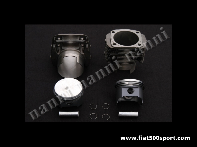 Art. 0327 - Piston-liner kit forged Fiat 500 Fiat 126 Fiat Giardiniera 704 cc, Ø 80 mm. for up-grading the engine. (NANNI cylinders). - Forged piston-liner kit 704 cc, Ø 80 mm.for up-grading Fiat 500 Fiat 126 Fiat Giardiniera engine. (NANNI cylinders don’t require the head gasket). Engine Fiat 500 and Giardiniera require our steel plate art. 0287. Our cylinders need the copper rings art.0428.
