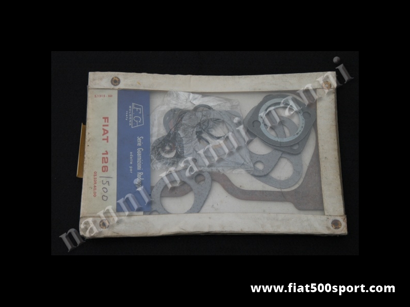 Art. 0438S - Gaskets  Fiat 500 Fiat 126 upper engine set . - Gaskets Fiat 500 Fiat 126 upper engine set.
