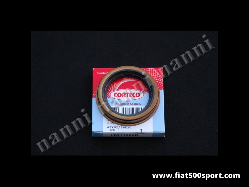 Art. 0442 - Oil seal crankshaft Fiat 500 Fiat 126 ( timing chain side ). - Crankshaft oil seal Fiat 500 Fiat 126 ( timing chain side ). Size: 45×62/66×10.
