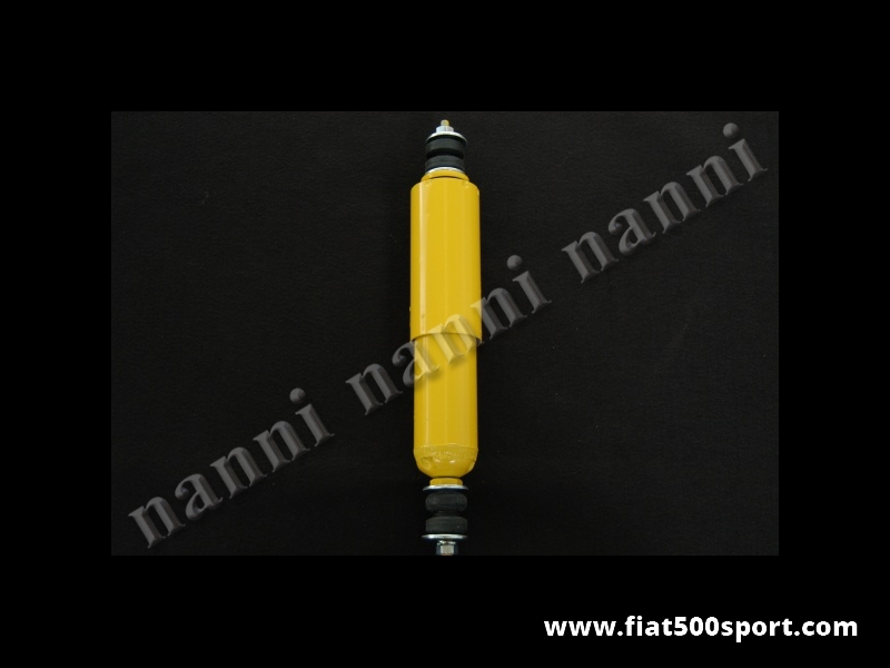 Art. 0470 - Ammortizzatore Fiat 500 Fiat 126 anteriore a doppio effetto rinforzato stradale (completo di gommini e piastrine in acciaio) - Ammortizzatore Fiat 500 Fiat 126 Fiat Giardiniera anteriore a doppio effetto, rinforzato, stradale (completo di gommini e piastrine in acciaio). Per una vettura occorrono 2 pezzi.
