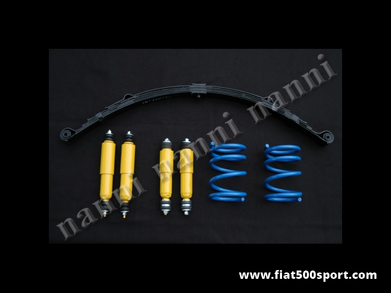 Art. 0477 - Fiat 500 road suspension front and rear kit. (Lowers the car by 3 cm.). - Fiat 500 road suspension front and rear kit.( Lowers the car by 3 cm.).
