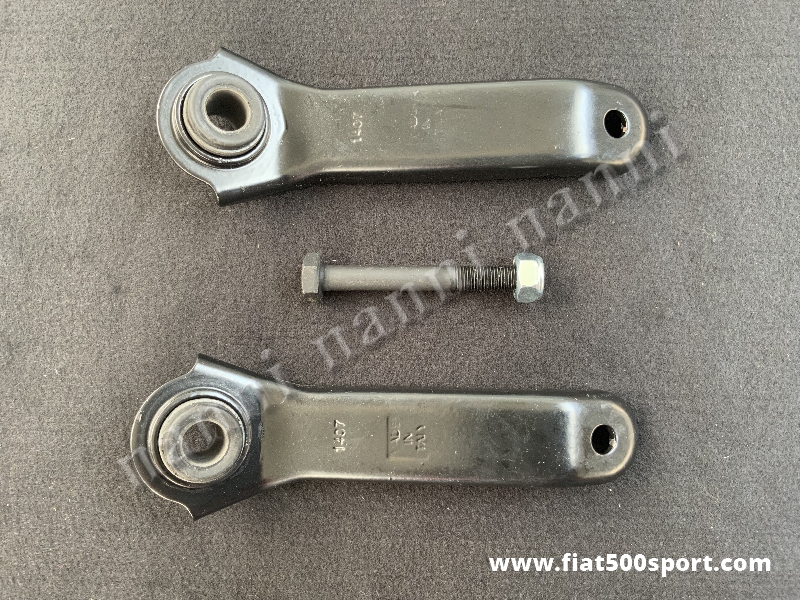 Art. 0488C - Braccetti FIAT 126 ultimo tipo per trapezio anteriore (kit completo) con silentblocs con foro diam. 14 mm. - Braccetti FIAT 126 ultimo tipo con silentblocs con foro diam. 14 mm. per trapezio anteriore. Kit completo per una ruota.
