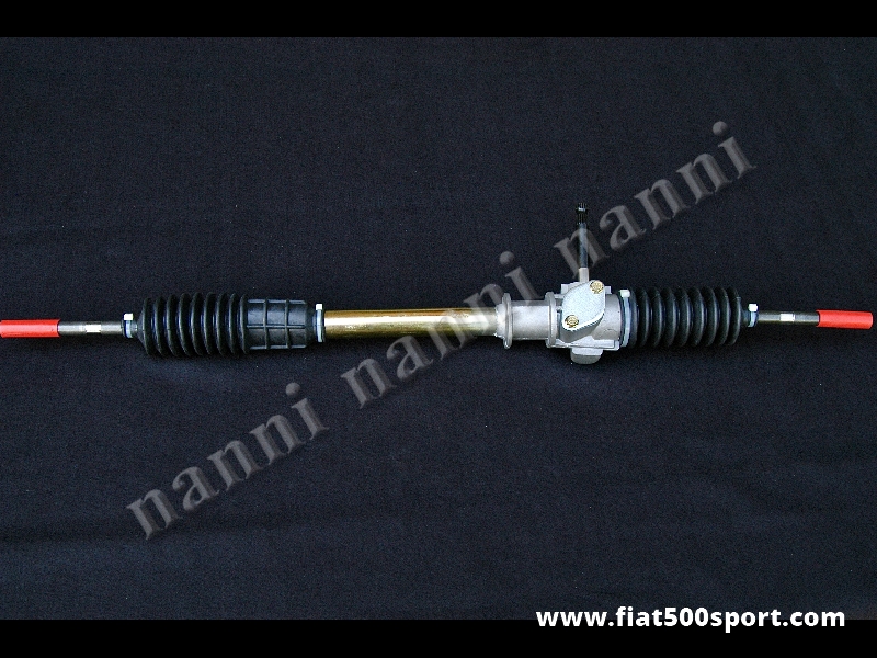 Art. 0489 - Scatola guida Fiat 126 nuova. - Scatola guida Fiat 126 NUOVA. Si può applicare alla Fiat 500 con i supporti ns. art.0492, piantone dello sterzo del 126 teste sterzo 0489Z e mozzo volante.
