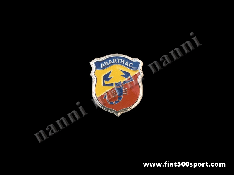 Art. 0511 - Abarth 595 Abarth 695 front enamel emblem second series 70 mm high. - Abarth 595 Abarth 695 front enamel emblem second series 70 mm high.
