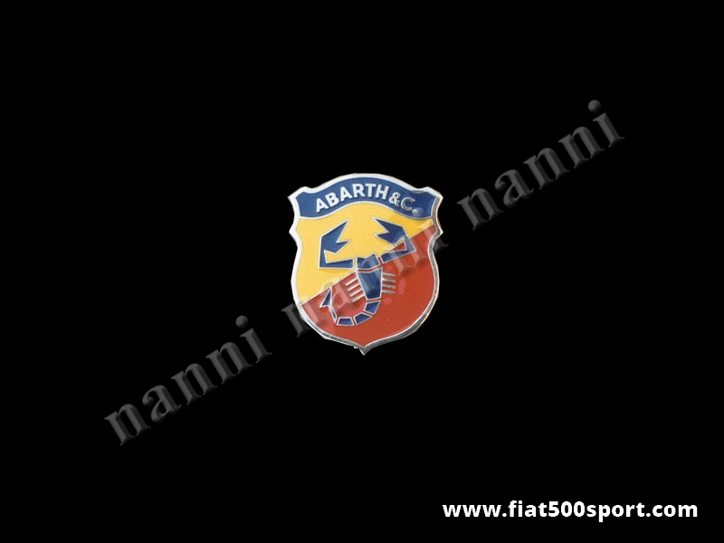 Art. 0512 - Abarth 595 Abarth 695 front enamel  emblem third series 70 mm high. - Abarth 595 Abarth 695 front enamel emblem third series 70 mm high.
