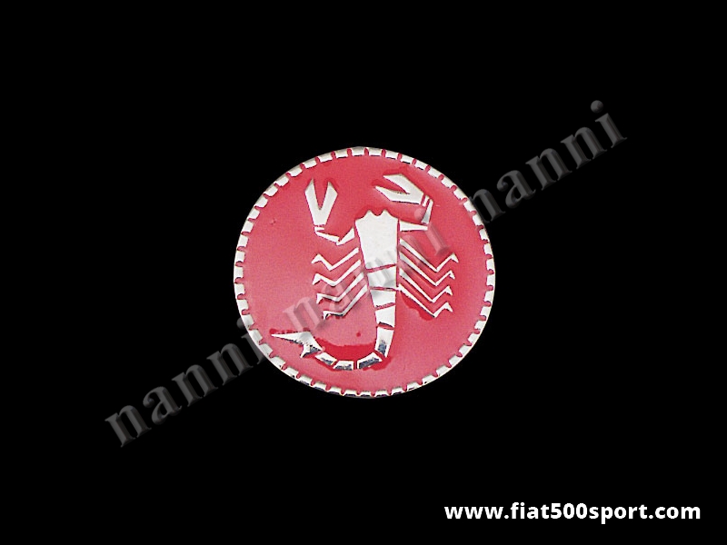 Art. 0517 - Abarth chromed scorpion over red painted backing wheel cap emblemØ 53 mm - Abarth chromed scorpion over red
painted backing wheel cap emblem
Ø 53 mm
